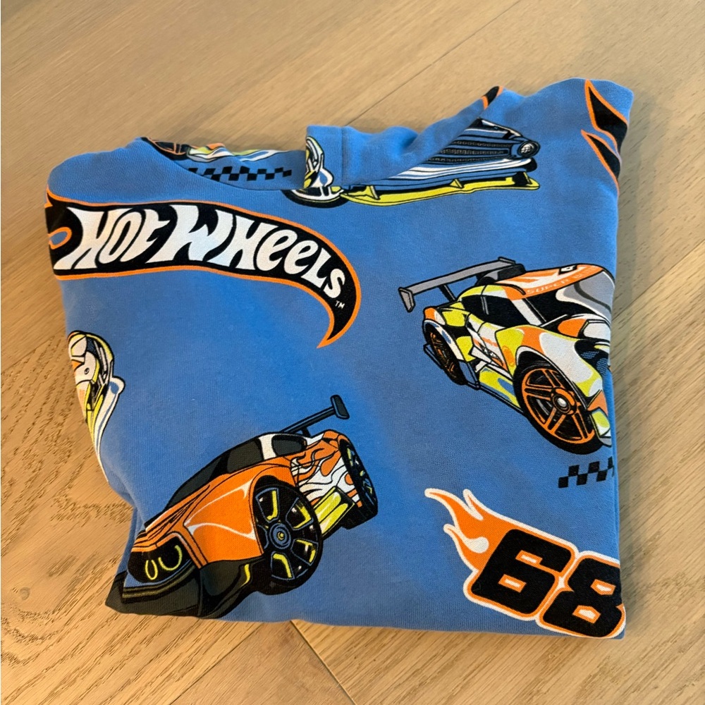 H&M Kids x Hot Wheels Blue Graphic Shirt Size 8-10